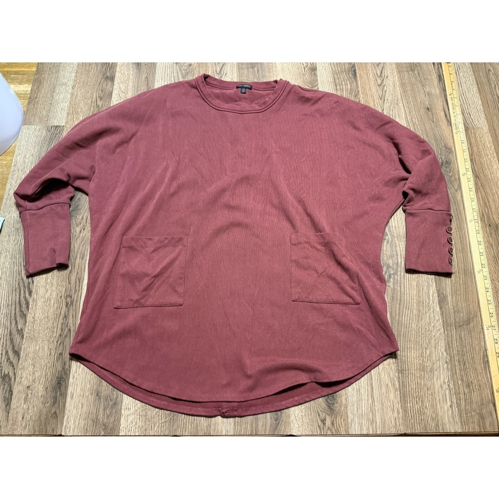 Coco + Carmen Shirt, Women's Size L/XL, Red, Long Sleeve, Crewneck